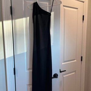 One Shoulder Black Maxi Dress, Size XS, The Line By K